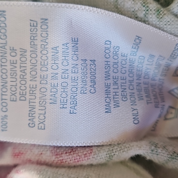 Lanz of Salzburg 1X flannel pajama set. Green pink + yellow EUC - Picture 4 of 14